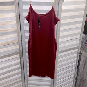 Cute ruby red velvet dress